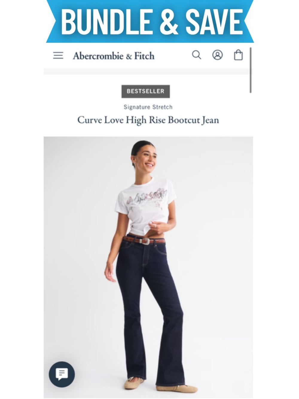 Abercrombie Curve Love High Rise Bootcut Jean
